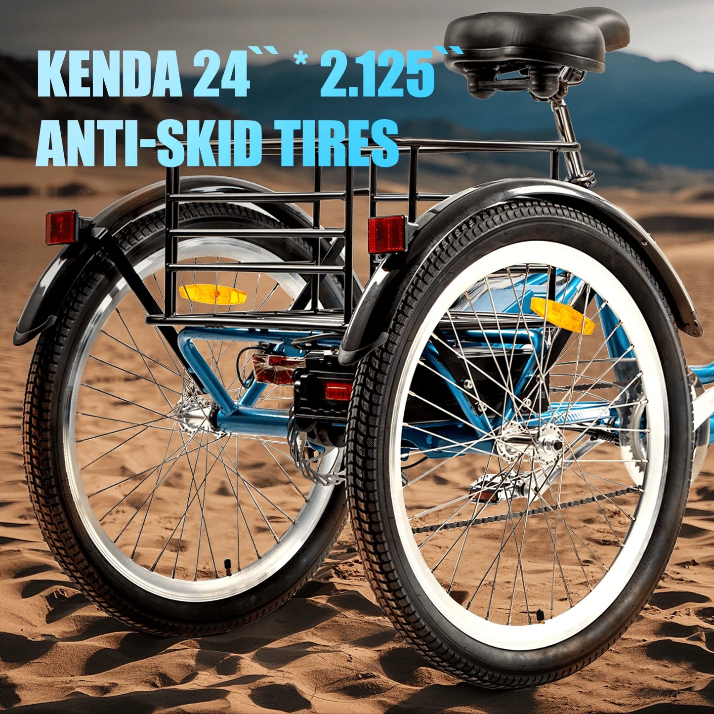 3 Wheel Electric Cargo Tricycle for Adult Powerful Strong 750W Peak Motor 36V 24 Inch Tire Electric City Bike For Man Women