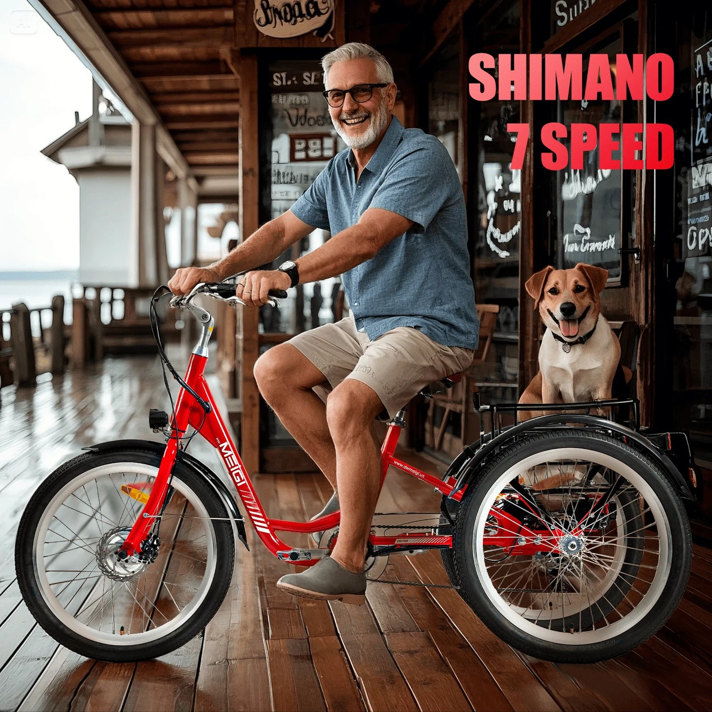 3 Wheel Electric Cargo Tricycle for Adult Powerful Strong 750W Peak Motor 36V 24 Inch Tire Electric City Bike For Man Women