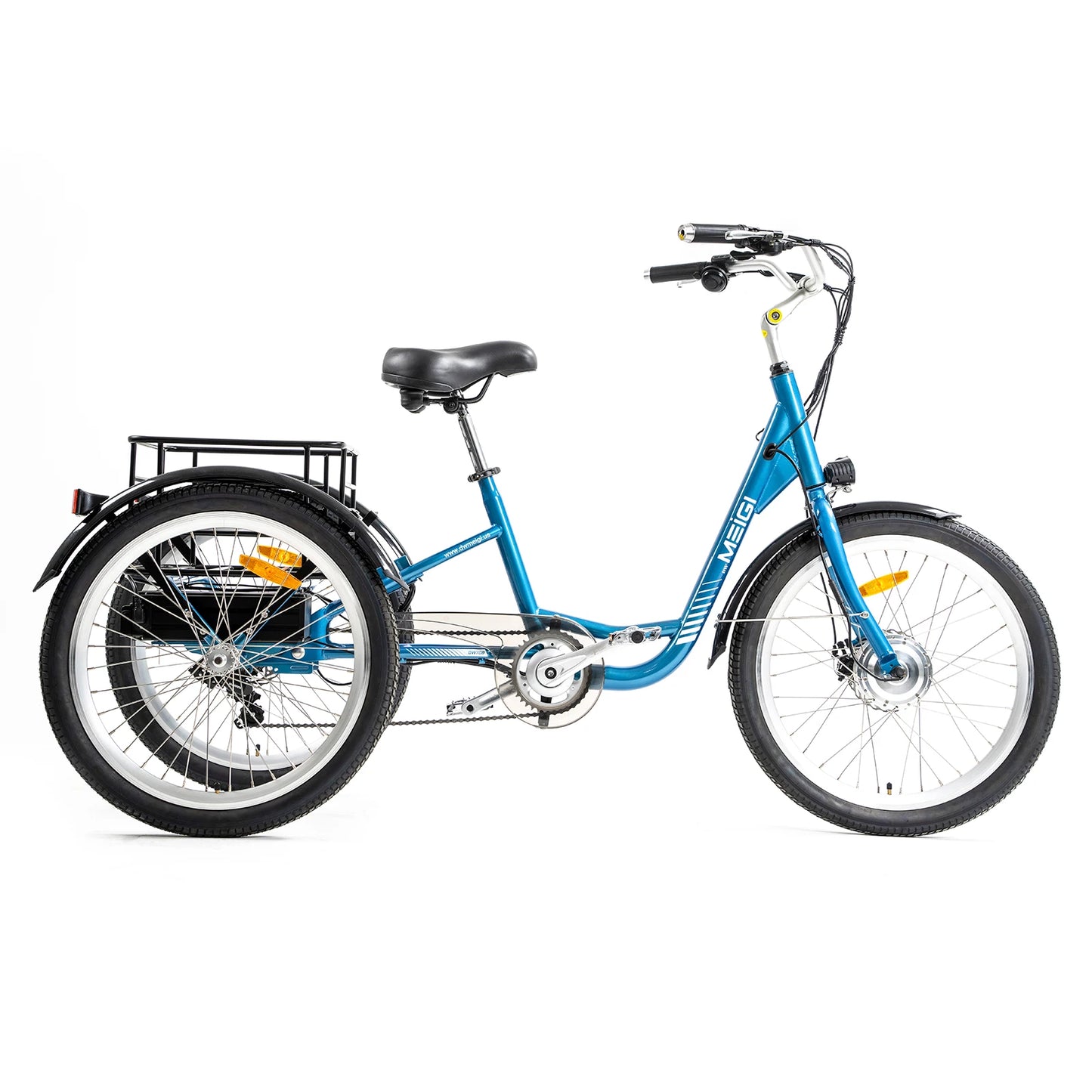 3 Wheel Electric Cargo Tricycle for Adult Powerful Strong 750W Peak Motor 36V 24 Inch Tire Electric City Bike For Man Women
