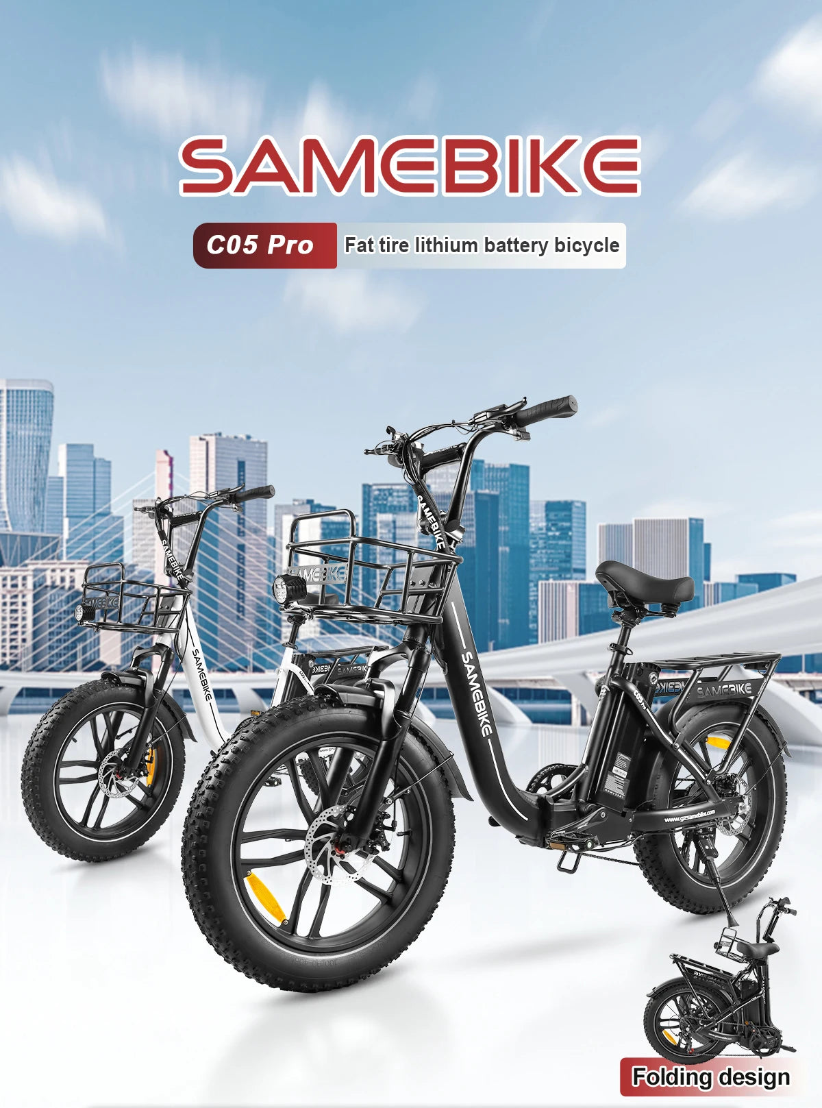 Peak 850W, 20" Foldable Fat Tire Ebike With 36V 13AH Removable Battery For Man And Woman, Electric Bike for Adults.