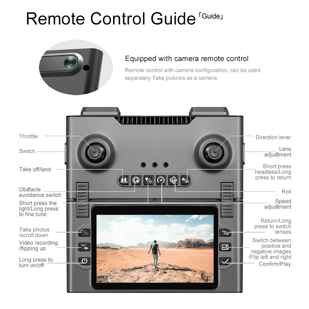 New M66 Triple Battery Brushless Drone with Screen Remote – Gesture Control, Zoom Photography, Smart Obstacle Avoidance