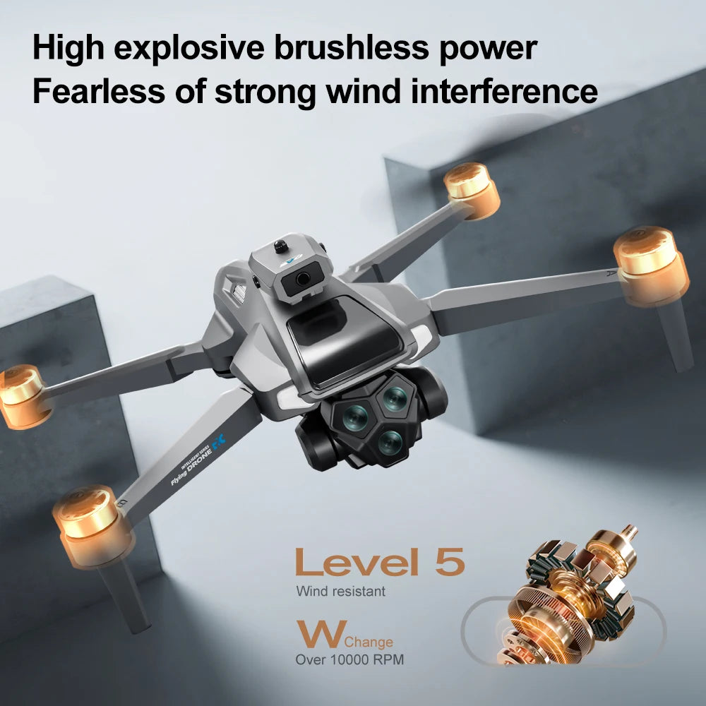 New M66 Triple Battery Brushless Drone with Screen Remote – Gesture Control, Zoom Photography, Smart Obstacle Avoidance